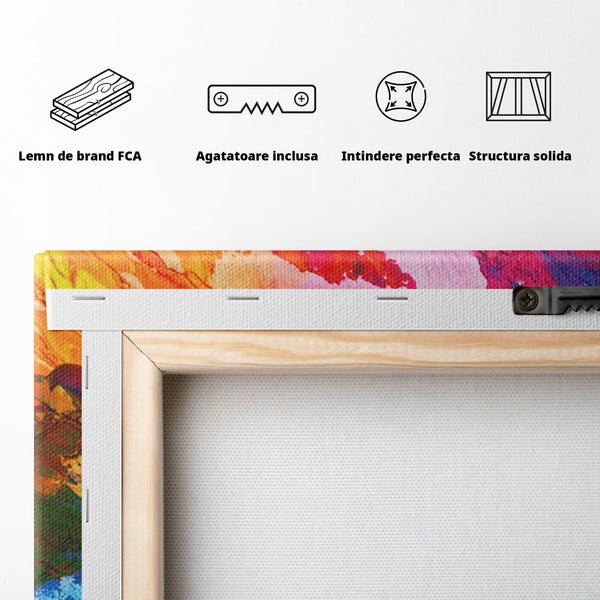 Leinwand Wandkunst Leinwand Premium LuxCanva® C1055, Farben auf Klammer, Farben, abstrakt, Wohnzimmer, Schlafzimmer, entspannend, lebendige Farben