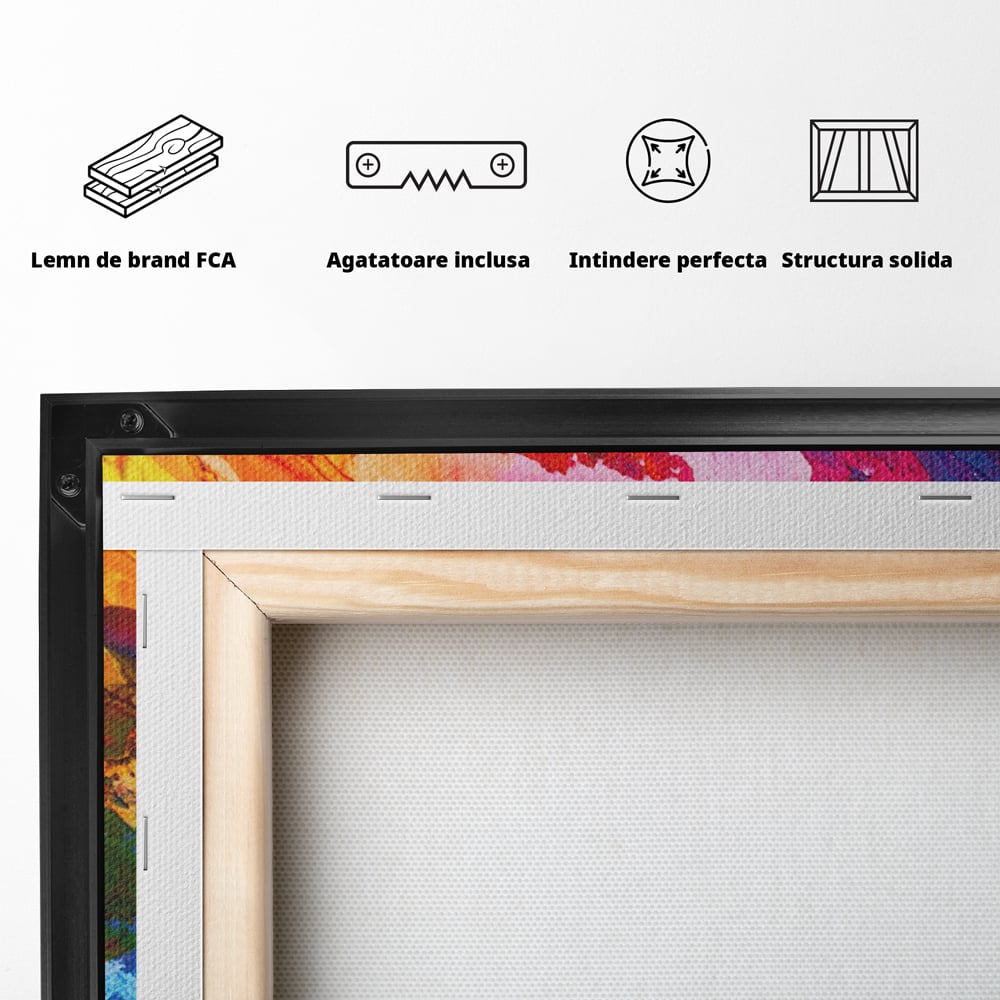 Leinwand Wandkunst Leinwand Premium LuxCanva® C1055, Farben auf Klammer, Farben, abstrakt, Wohnzimmer, Schlafzimmer, entspannend, lebendige Farben