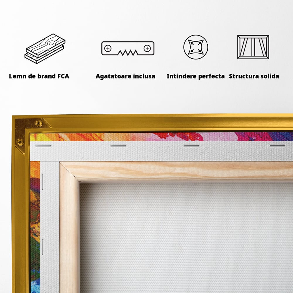 Leinwand Wandkunst Leinwand Premium LuxCanva® C1055, Farben auf Klammer, Farben, abstrakt, Wohnzimmer, Schlafzimmer, entspannend, lebendige Farben
