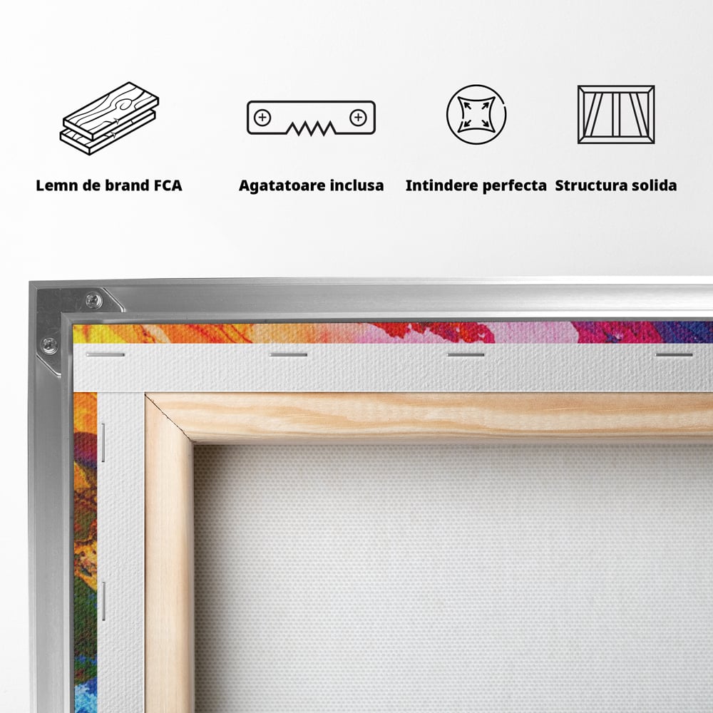 Leinwand Wandkunst Leinwand Premium LuxCanva® C1055, Farben auf Klammer, Farben, abstrakt, Wohnzimmer, Schlafzimmer, entspannend, lebendige Farben