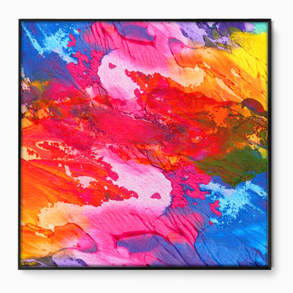 Leinwand Wandkunst Leinwand Premium LuxCanva® C1055, Farben auf Klammer, Farben, abstrakt, Wohnzimmer, Schlafzimmer, entspannend, lebendige Farben
