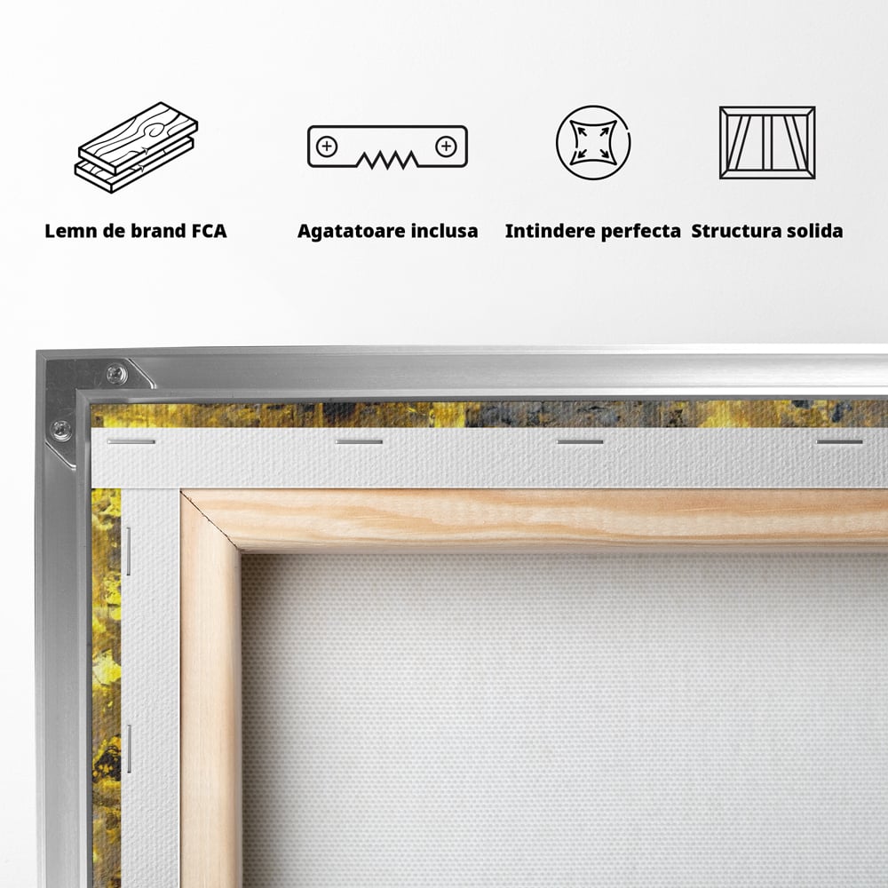 LuxCanva Premium Leinwand Wandkunst® C1058, Gold und Braun Malerei Abstrakt, Gold und Braun Malerei Abstrakt, Esszimmer, Wohnzimmer, entspannend, lebendige Farben