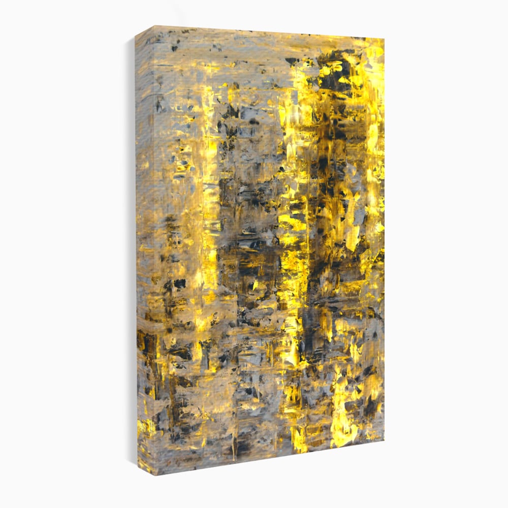LuxCanva Premium Leinwand Wandkunst® C1058, Gold und Braun Malerei Abstrakt, Gold und Braun Malerei Abstrakt, Esszimmer, Wohnzimmer, entspannend, lebendige Farben