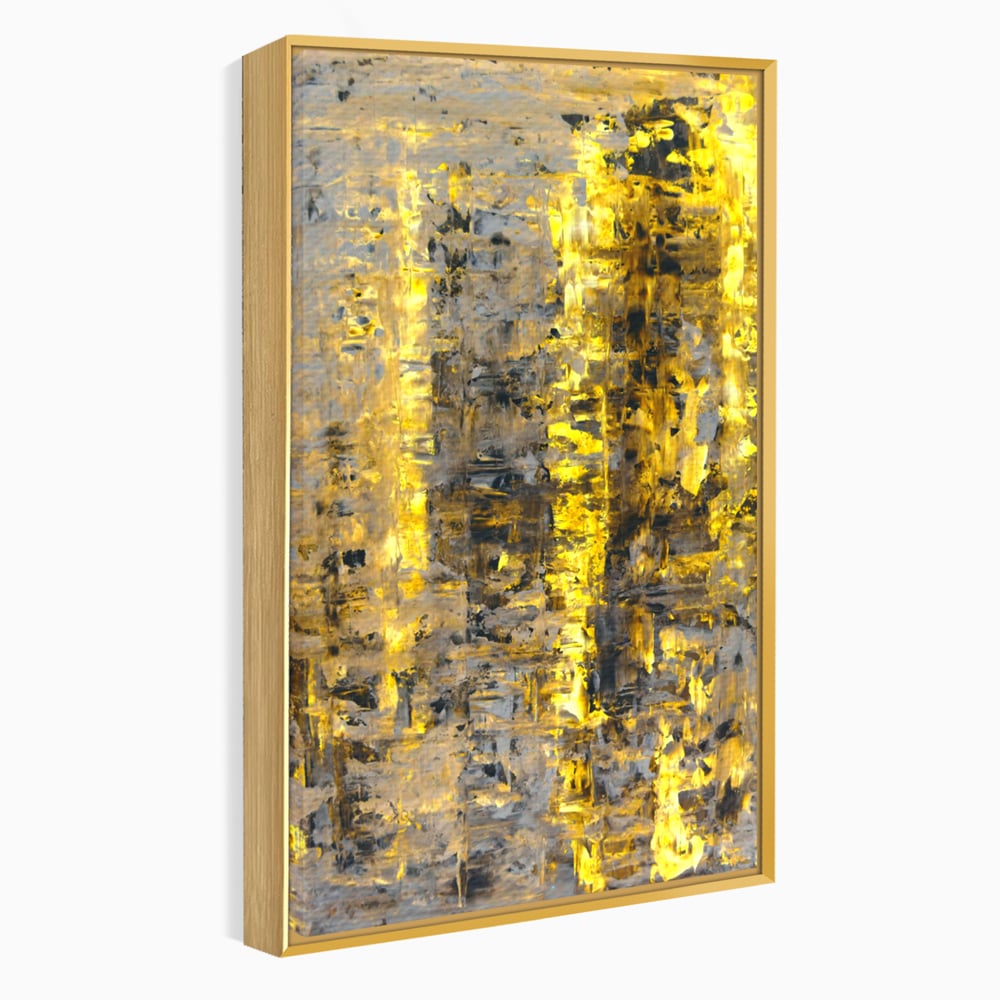 LuxCanva Premium Leinwand Wandkunst® C1058, Gold und Braun Malerei Abstrakt, Gold und Braun Malerei Abstrakt, Esszimmer, Wohnzimmer, entspannend, lebendige Farben