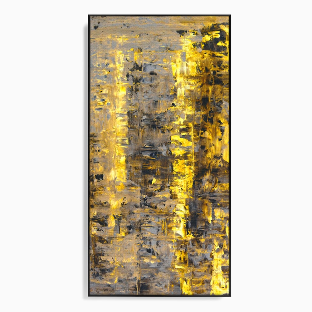 LuxCanva Premium Leinwand Wandkunst® C1058, Gold und Braun Malerei Abstrakt, Gold und Braun Malerei Abstrakt, Esszimmer, Wohnzimmer, entspannend, lebendige Farben