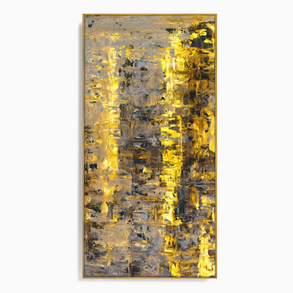 LuxCanva Premium Leinwand Wandkunst® C1058, Gold und Braun Malerei Abstrakt, Gold und Braun Malerei Abstrakt, Esszimmer, Wohnzimmer, entspannend, lebendige Farben