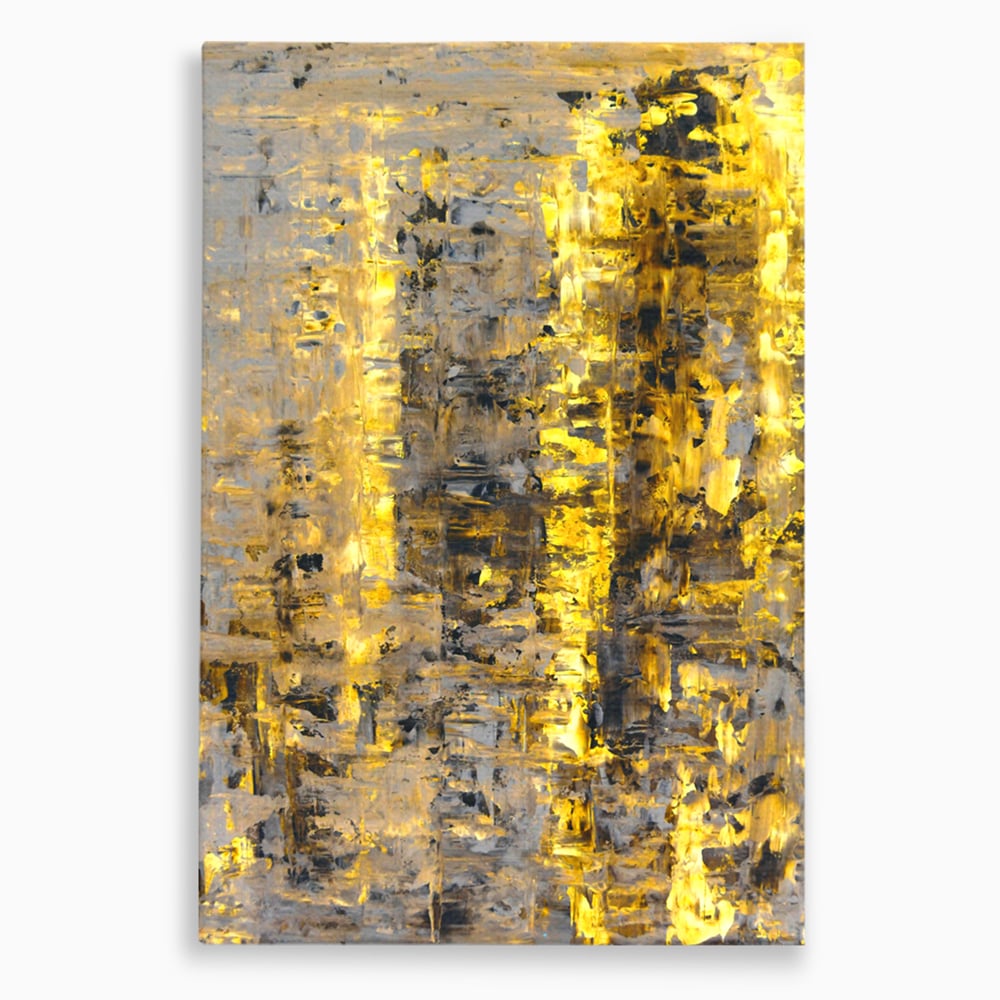 LuxCanva Premium Leinwand Wandkunst® C1058, Gold und Braun Malerei Abstrakt, Gold und Braun Malerei Abstrakt, Esszimmer, Wohnzimmer, entspannend, lebendige Farben