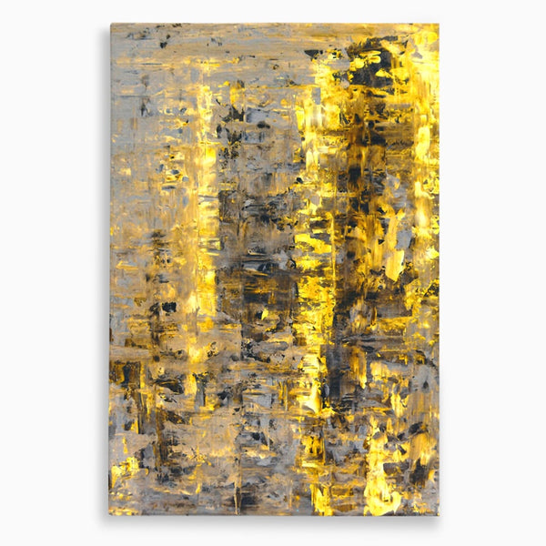 LuxCanva Premium Leinwand Wandkunst® C1058, Gold und Braun Malerei Abstrakt, Gold und Braun Malerei Abstrakt, Esszimmer, Wohnzimmer, entspannend, lebendige Farben