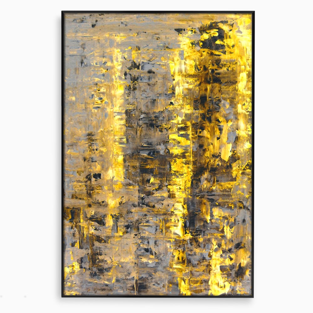 LuxCanva Premium Leinwand Wandkunst® C1058, Gold und Braun Malerei Abstrakt, Gold und Braun Malerei Abstrakt, Esszimmer, Wohnzimmer, entspannend, lebendige Farben