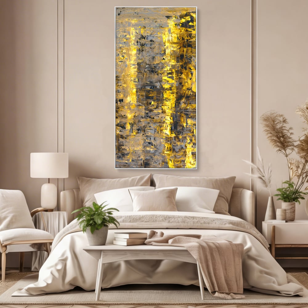 LuxCanva Premium Leinwand Wandkunst® C1058, Gold und Braun Malerei Abstrakt, Gold und Braun Malerei Abstrakt, Esszimmer, Wohnzimmer, entspannend, lebendige Farben