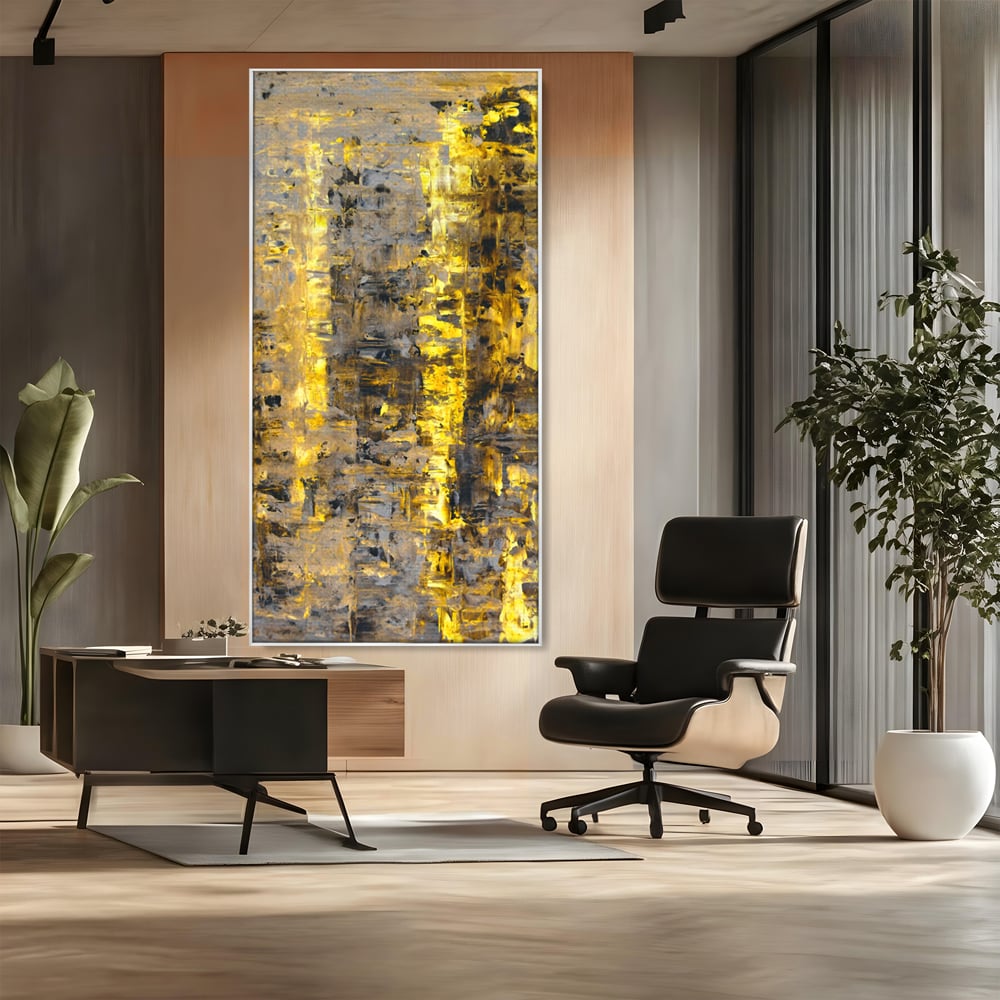 LuxCanva Premium Leinwand Wandkunst® C1058, Gold und Braun Malerei Abstrakt, Gold und Braun Malerei Abstrakt, Esszimmer, Wohnzimmer, entspannend, lebendige Farben