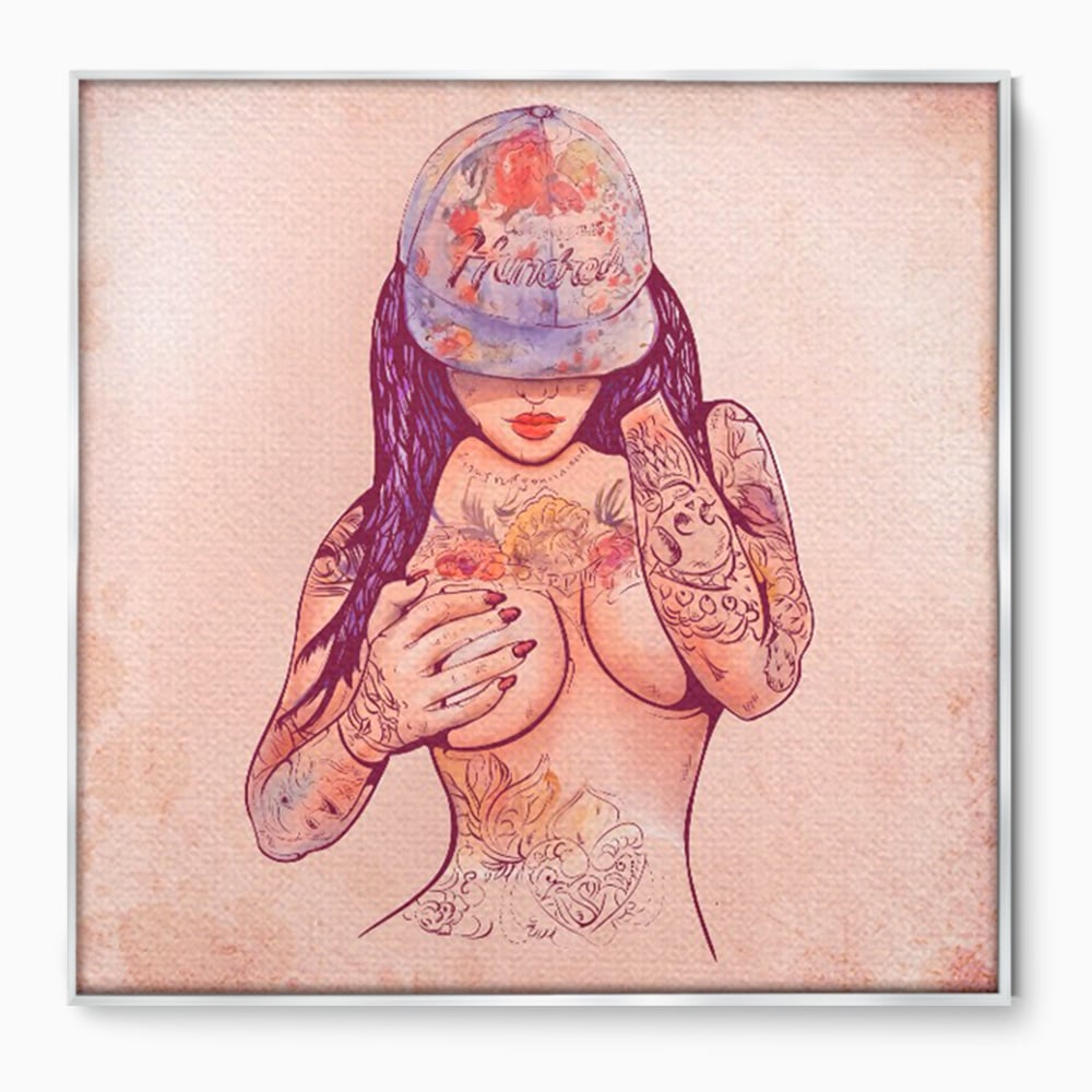 Tablou Canvas Premium LuxCanva® C1059, Sexy Girl Nude With Tattoos , Sexy Girl, Tattoo, Bedroom, Bar, Relaxare