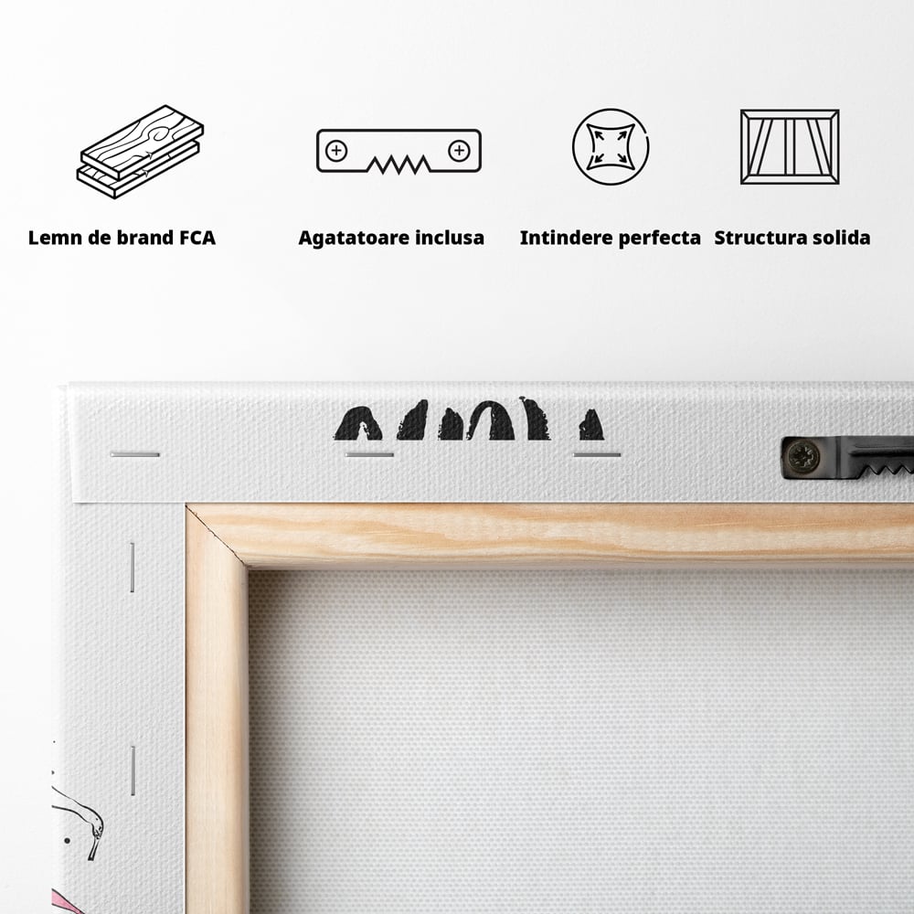 Tablou Canvas Premium LuxCanva® C1062, Pink Shoes , Adidasi, Mesaj, Camera Copilului, Game Room, Relaxare, Culori Vibrante