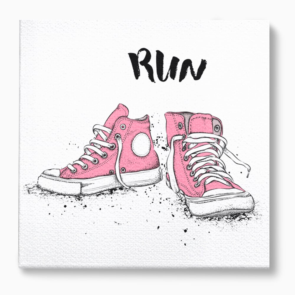 Tablou Canvas Premium LuxCanva® C1062, Pink Shoes , Adidasi, Mesaj, Camera Copilului, Game Room, Relaxare, Culori Vibrante