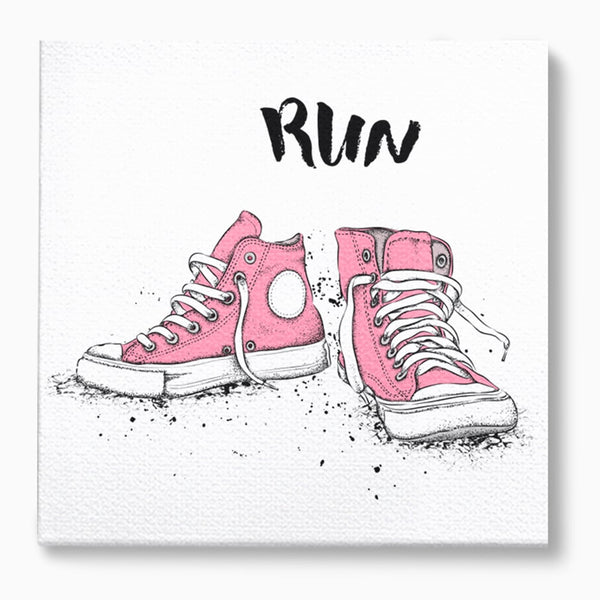 Tablou Canvas Premium LuxCanva® C1062, Pink Shoes , Adidasi, Mesaj, Camera Copilului, Game Room, Relaxare, Culori Vibrante