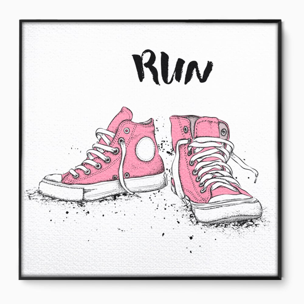 Tablou Canvas Premium LuxCanva® C1062, Pink Shoes , Adidasi, Mesaj, Camera Copilului, Game Room, Relaxare, Culori Vibrante