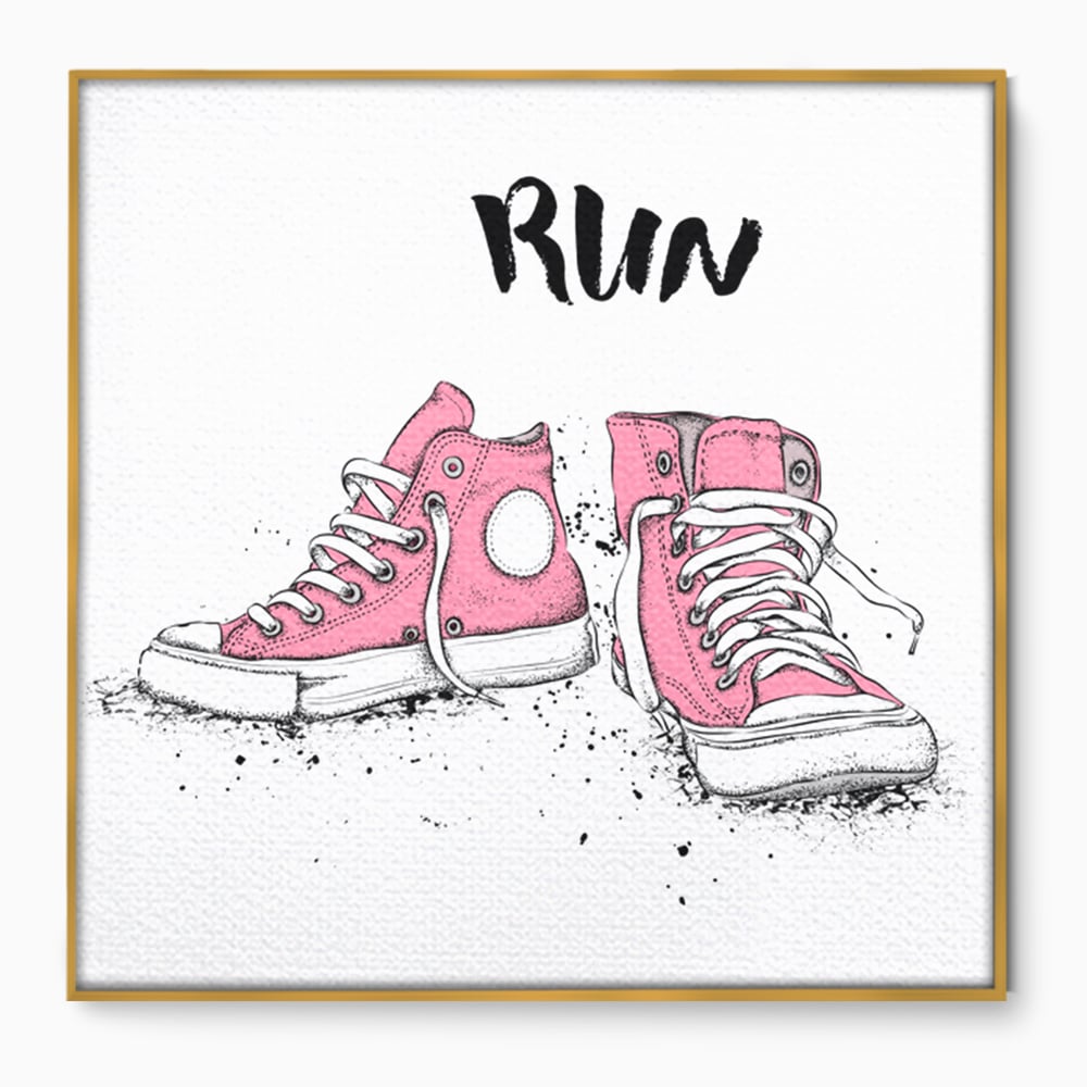 Tablou Canvas Premium LuxCanva® C1062, Pink Shoes , Adidasi, Mesaj, Camera Copilului, Game Room, Relaxare, Culori Vibrante