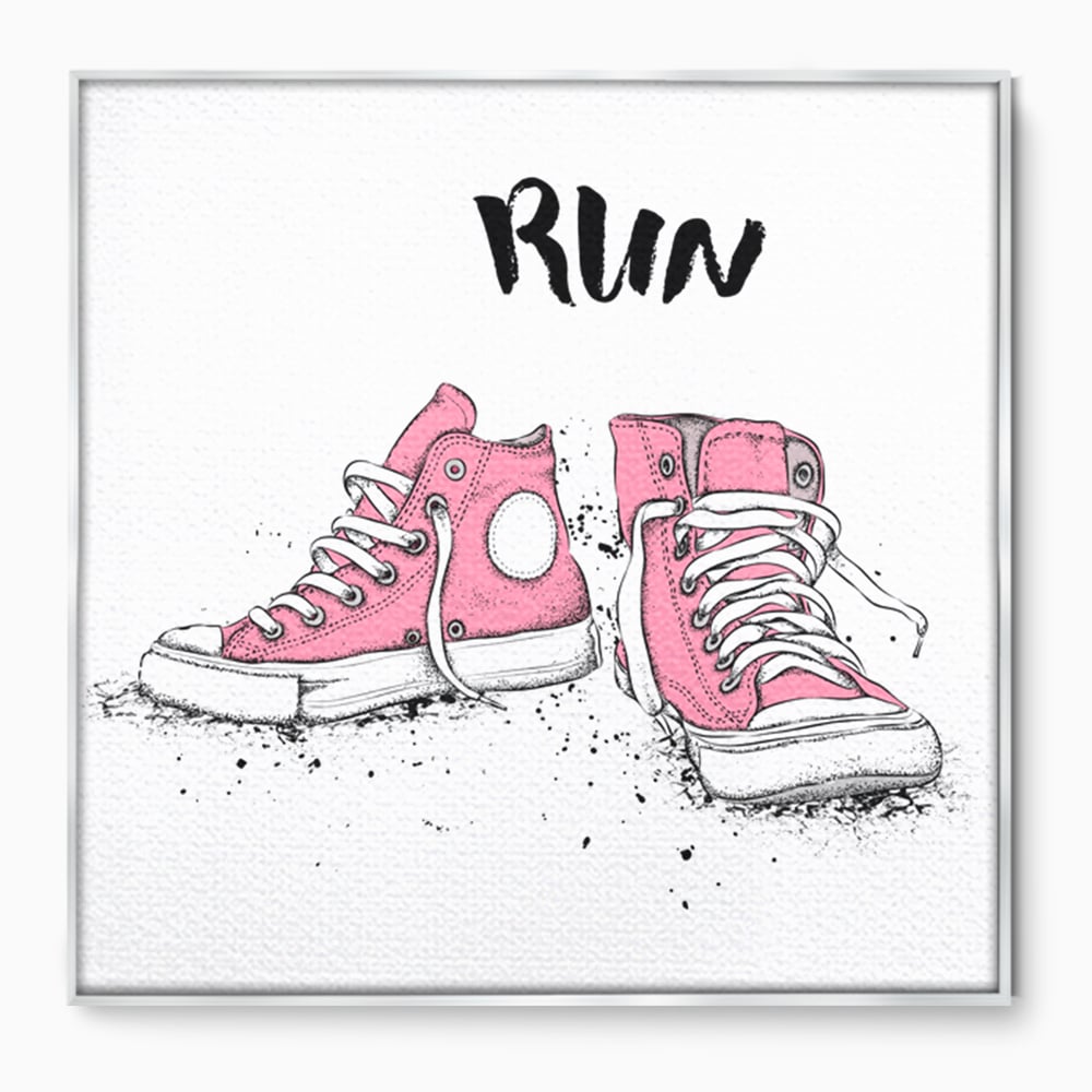 Tablou Canvas Premium LuxCanva® C1062, Pink Shoes , Adidasi, Mesaj, Camera Copilului, Game Room, Relaxare, Culori Vibrante