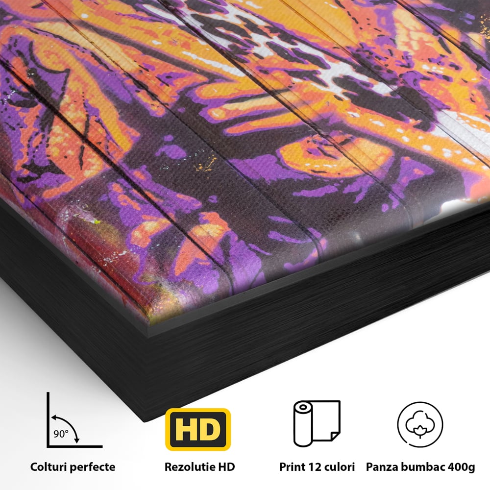 Tablou Canvas Premium, LuxCanva® C1065, Jimi Hendrix, Artist, Chitara, Muzician, Living Room, Office, Relaxare, Culori Vibrante