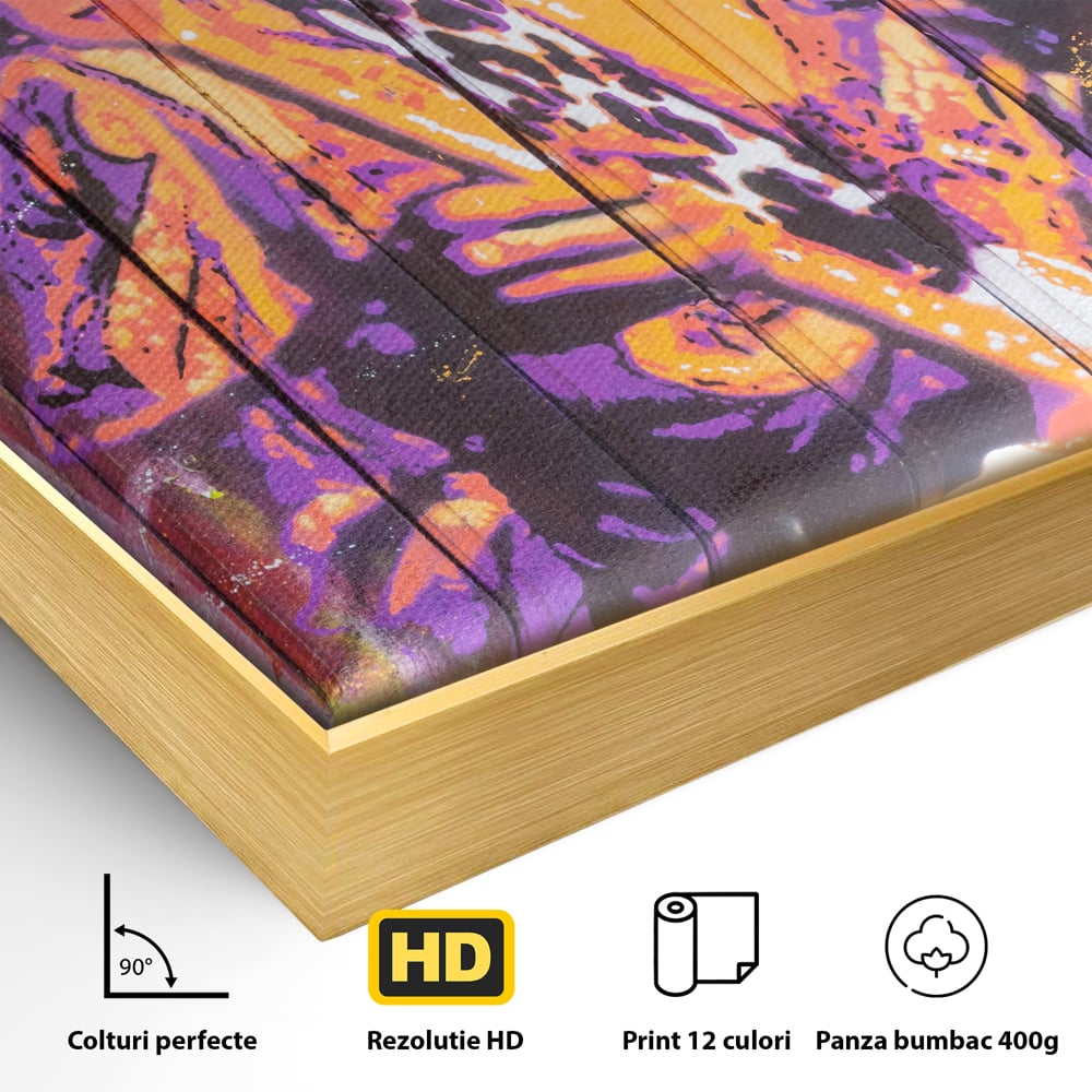 Tablou Canvas Premium, LuxCanva® C1065, Jimi Hendrix, Artist, Chitara, Muzician, Living Room, Office, Relaxare, Culori Vibrante