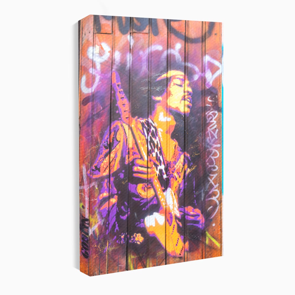 Tablou Canvas Premium, LuxCanva® C1065, Jimi Hendrix, Artist, Chitara, Muzician, Living Room, Office, Relaxare, Culori Vibrante