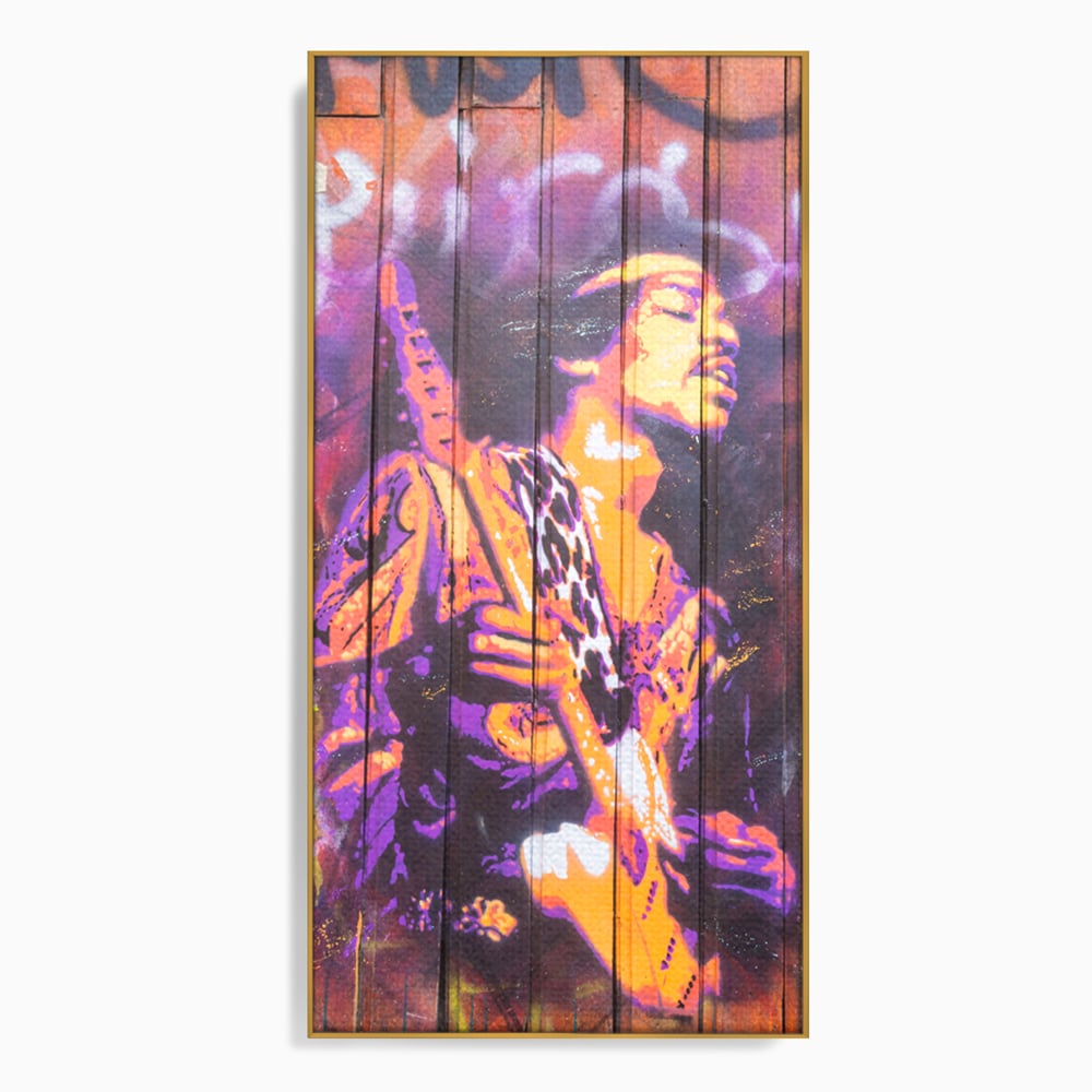 Tablou Canvas Premium, LuxCanva® C1065, Jimi Hendrix, Artist, Chitara, Muzician, Living Room, Office, Relaxare, Culori Vibrante