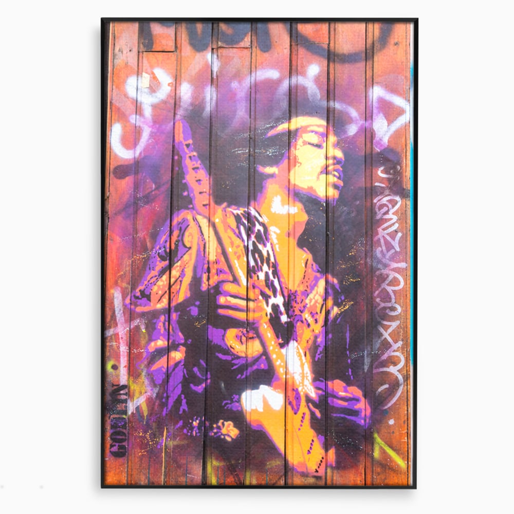Tablou Canvas Premium, LuxCanva® C1065, Jimi Hendrix, Artist, Chitara, Muzician, Living Room, Office, Relaxare, Culori Vibrante