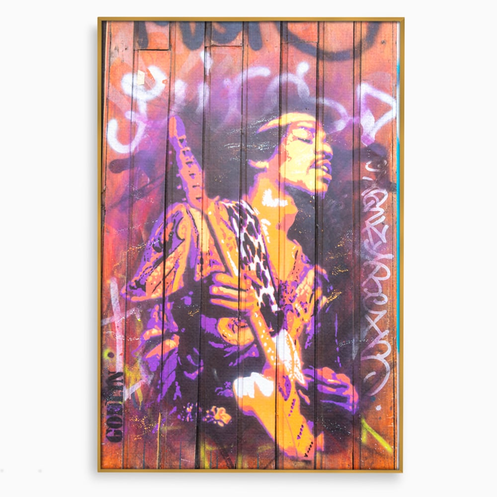 Tablou Canvas Premium, LuxCanva® C1065, Jimi Hendrix, Artist, Chitara, Muzician, Living Room, Office, Relaxare, Culori Vibrante