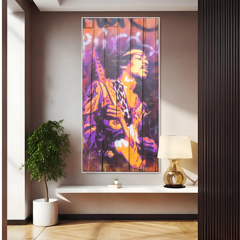 Tablou Canvas Premium, LuxCanva® C1065, Jimi Hendrix, Artist, Chitara, Muzician, Living Room, Office, Relaxare, Culori Vibrante