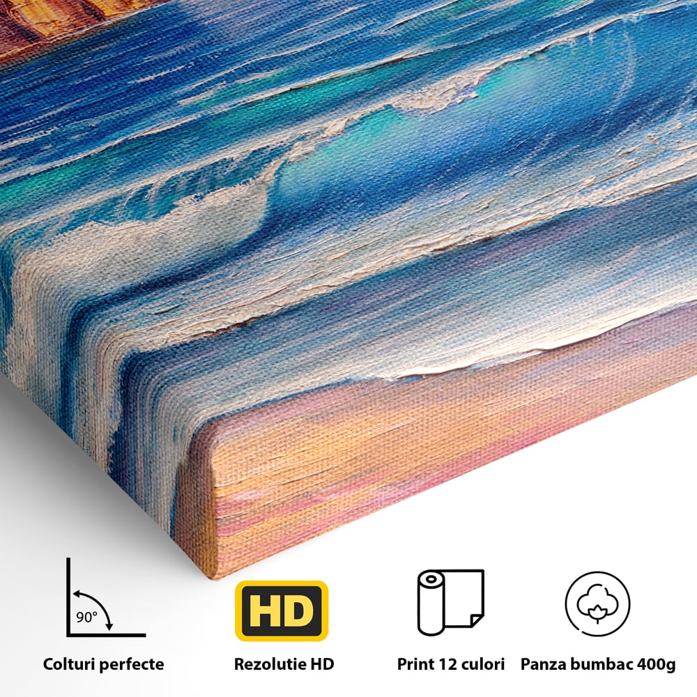 Tablou Canvas Premium, LuxCanva® C1066, Vara La Malul Marii, Vara, Plaja, Soare, Living Room, Office, Relaxare, Culori Vibrante