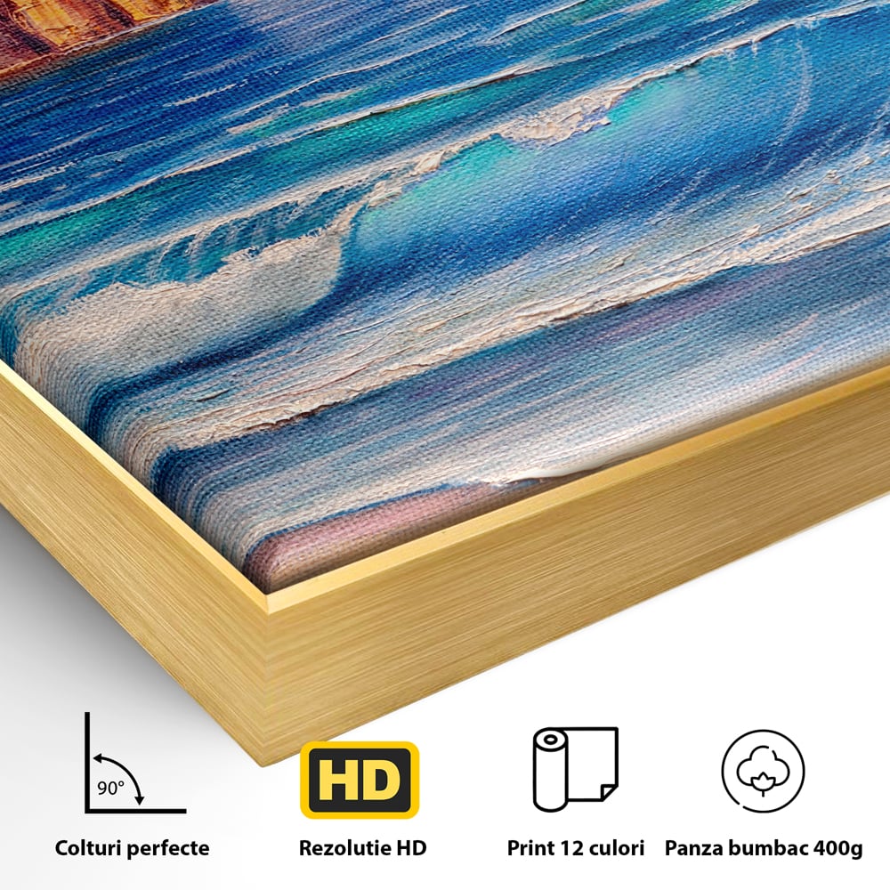 Tablou Canvas Premium, LuxCanva® C1066, Vara La Malul Marii, Vara, Plaja, Soare, Living Room, Office, Relaxare, Culori Vibrante