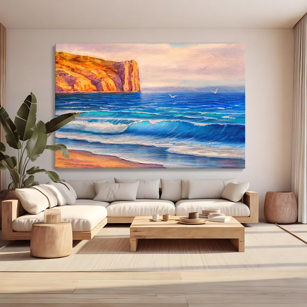 Tablou Canvas Premium, LuxCanva® C1066, Vara La Malul Marii, Vara, Plaja, Soare, Living Room, Office, Relaxare, Culori Vibrante