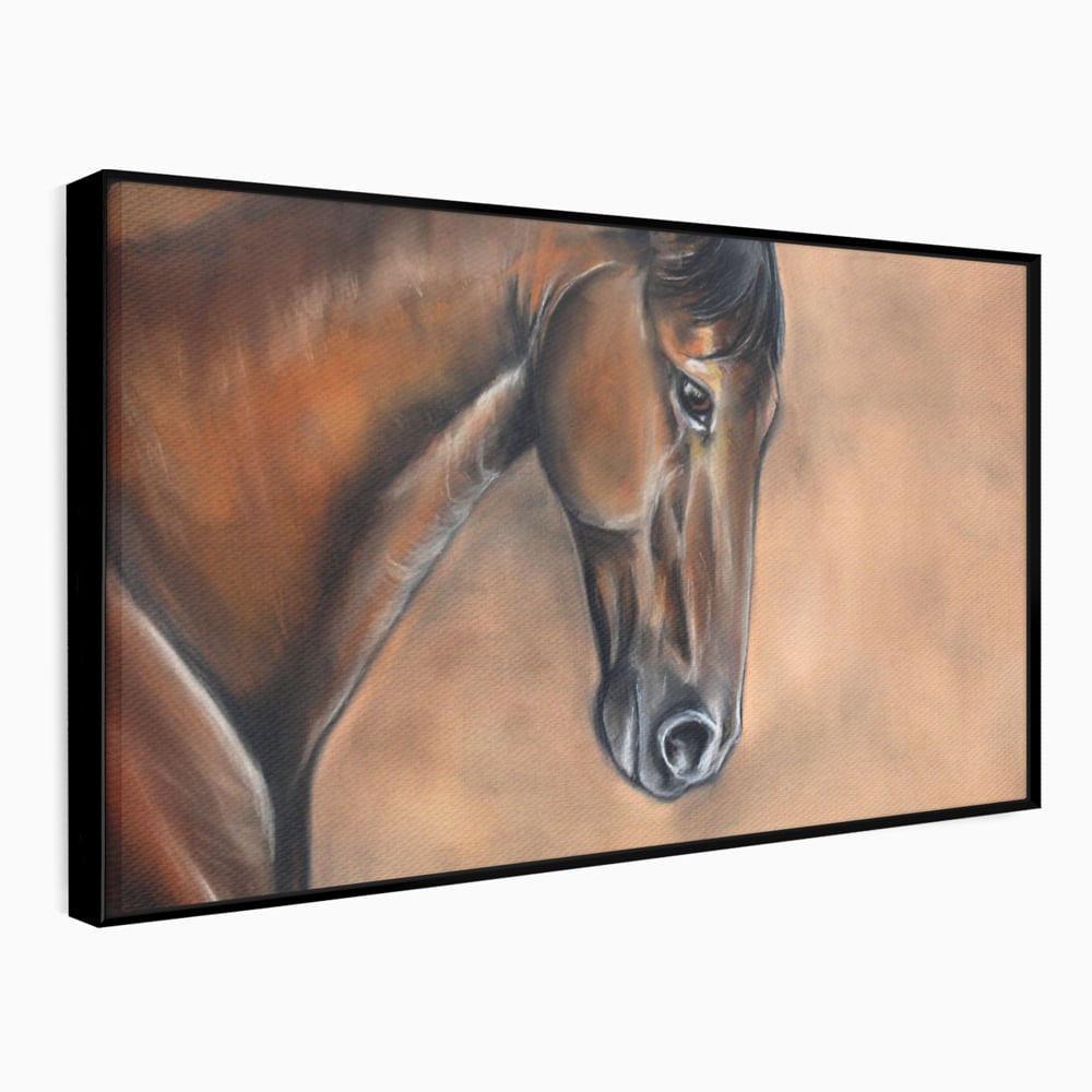 Tablou Canvas Premium LuxCanva® C1067, Portretul Unui Cal Pur Sange , Portret, Cal, Living Room, Office, Relaxare, Culori Vibrante