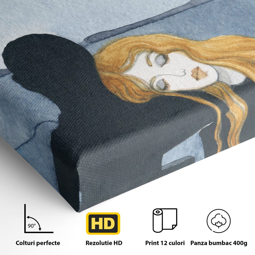 Leinwandbilder Premium LuxCanva® C1068, Liebespaar, Sonnenuntergang, See, Liebespaar, Wohnzimmer, Schlafzimmer, entspannend, kräftige Farben