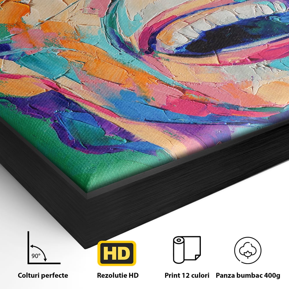 Tablou Canvas Premium LuxCanva® C1069, Zambet De Fericire , Fata, Zambet, Bucurie, Living Room, Bedroom, Relaxare, Culori Vibrante
