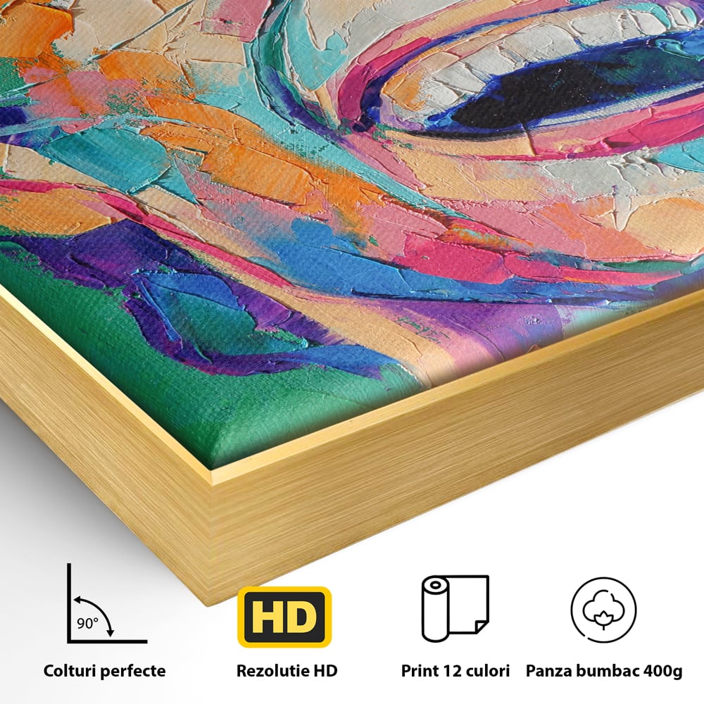 Tablou Canvas Premium LuxCanva® C1069, Zambet De Fericire , Fata, Zambet, Bucurie, Living Room, Bedroom, Relaxare, Culori Vibrante