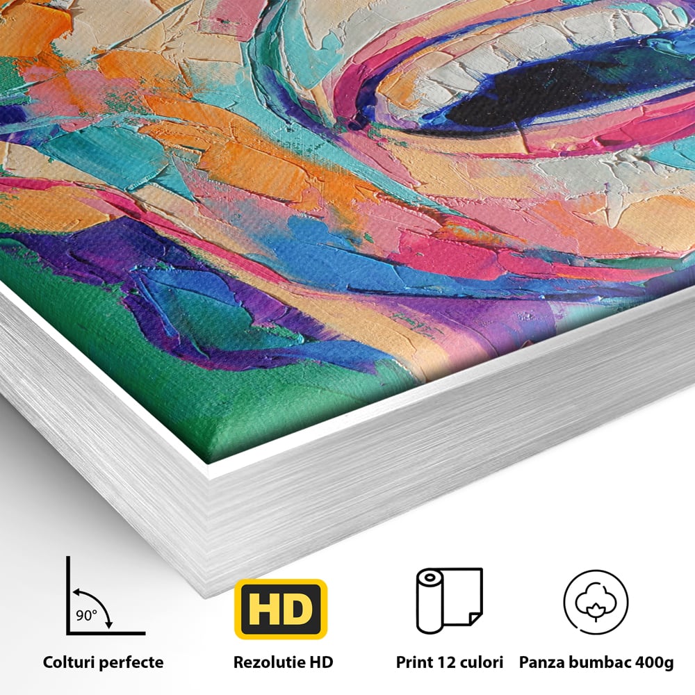 Tablou Canvas Premium LuxCanva® C1069, Zambet De Fericire , Fata, Zambet, Bucurie, Living Room, Bedroom, Relaxare, Culori Vibrante