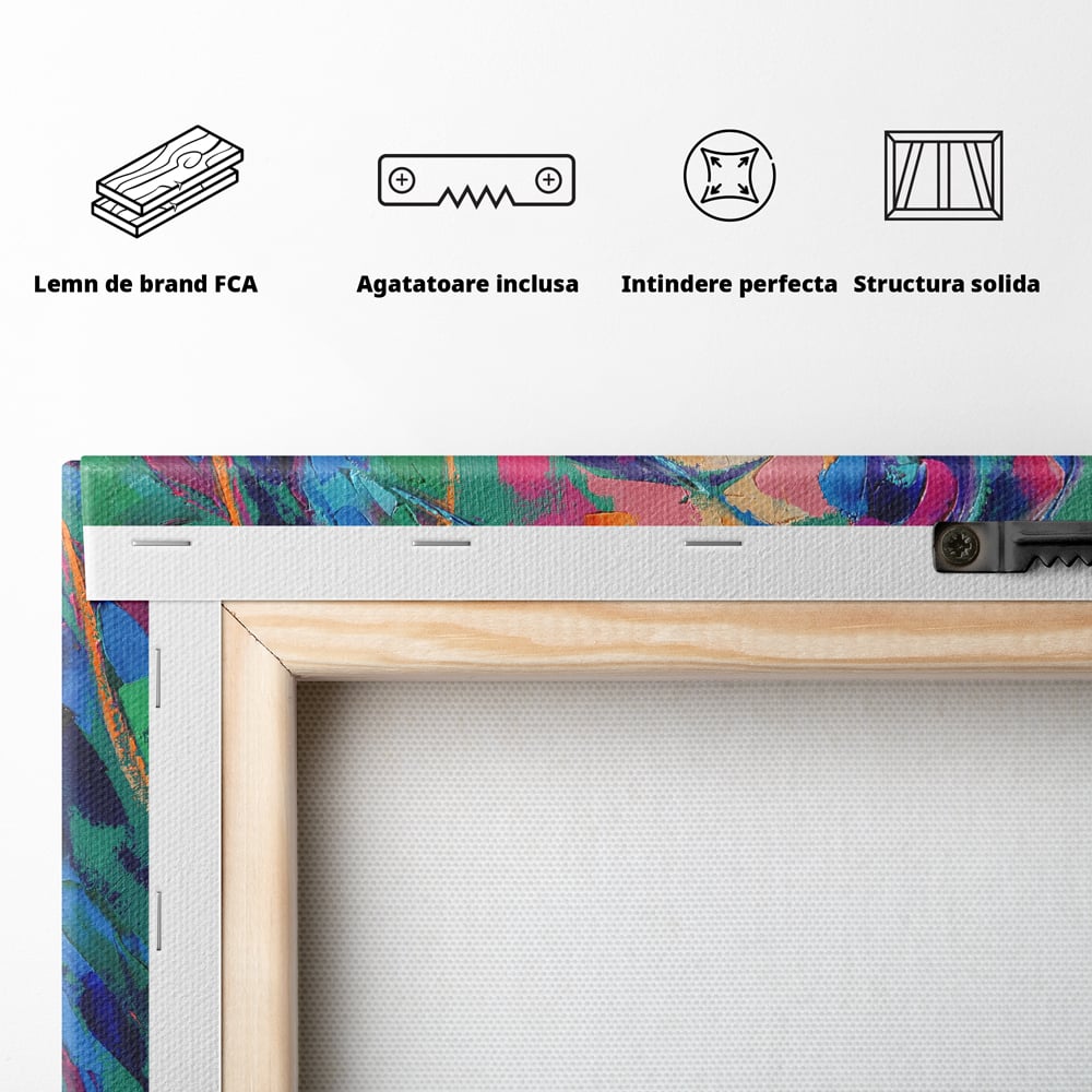 Tablou Canvas Premium LuxCanva® C1069, Zambet De Fericire , Fata, Zambet, Bucurie, Living Room, Bedroom, Relaxare, Culori Vibrante