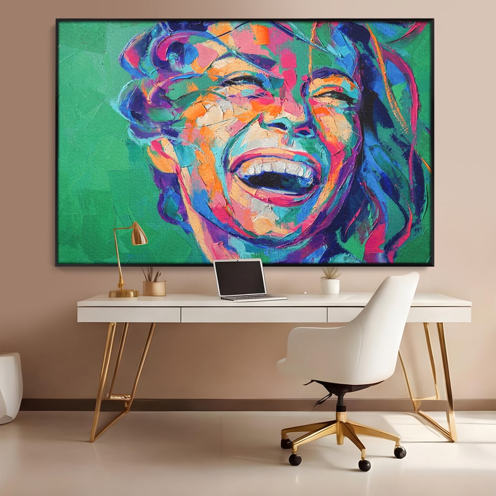 Tablou Canvas Premium LuxCanva® C1069, Zambet De Fericire , Fata, Zambet, Bucurie, Living Room, Bedroom, Relaxare, Culori Vibrante