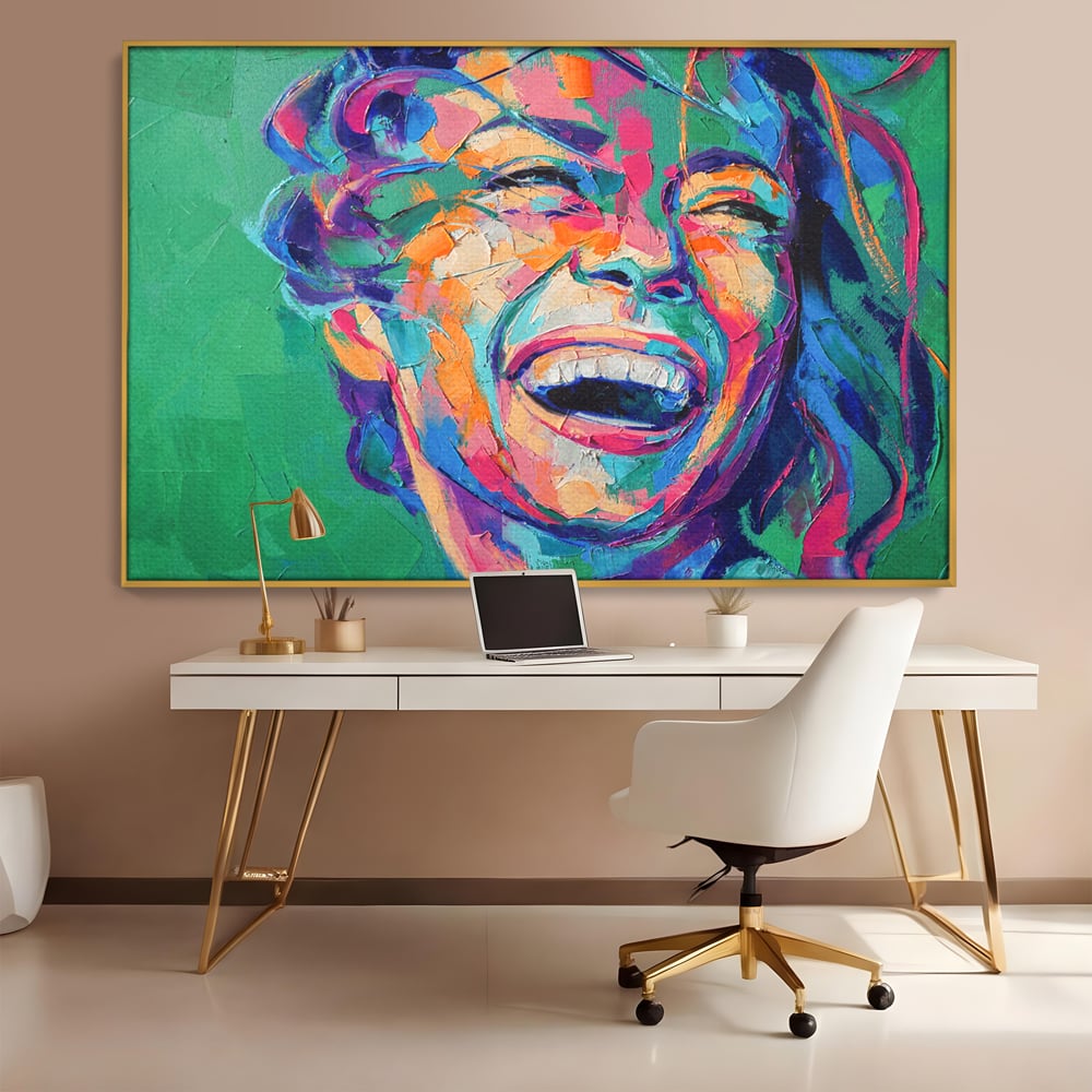 Tablou Canvas Premium LuxCanva® C1069, Zambet De Fericire , Fata, Zambet, Bucurie, Living Room, Bedroom, Relaxare, Culori Vibrante