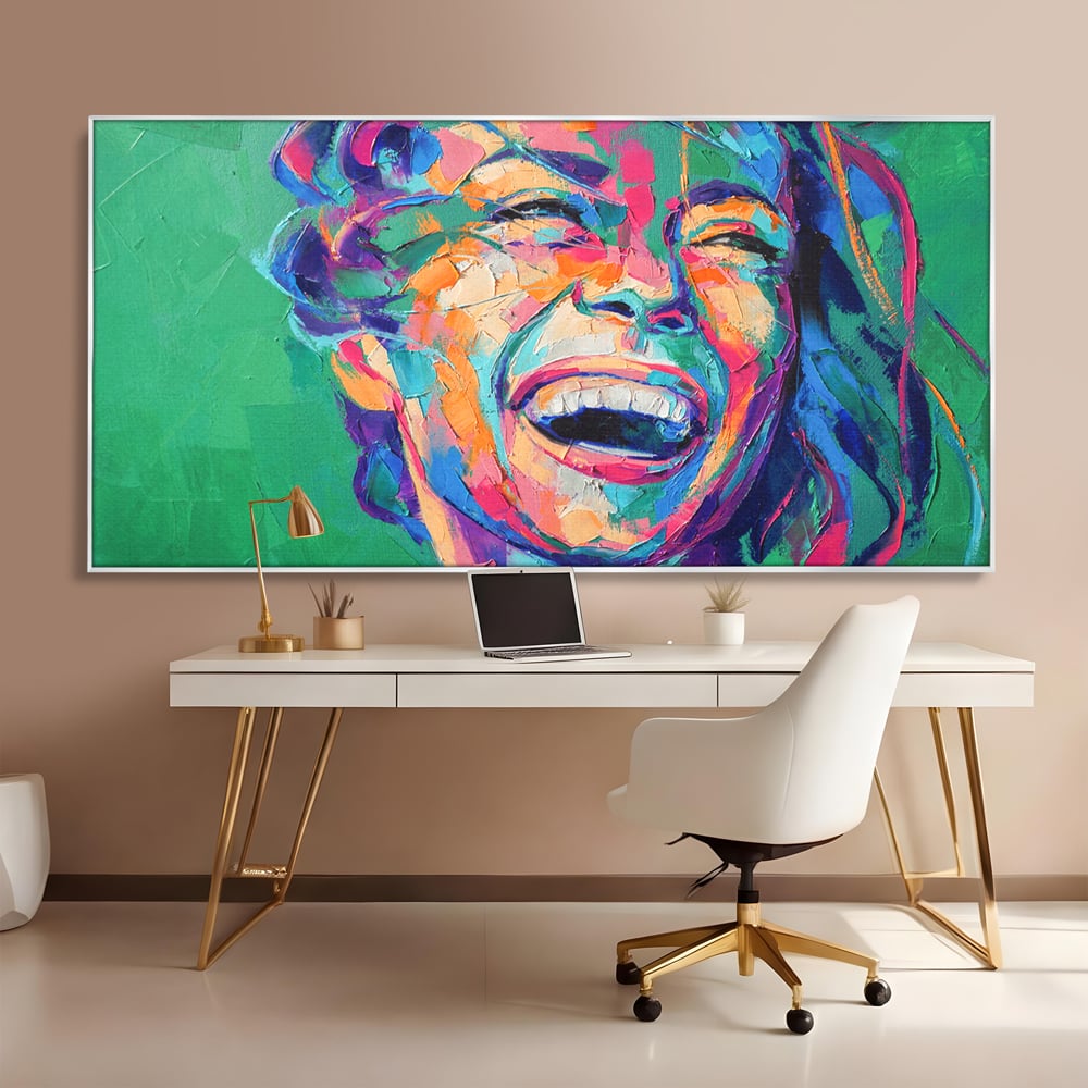 Tablou Canvas Premium LuxCanva® C1069, Zambet De Fericire , Fata, Zambet, Bucurie, Living Room, Bedroom, Relaxare, Culori Vibrante