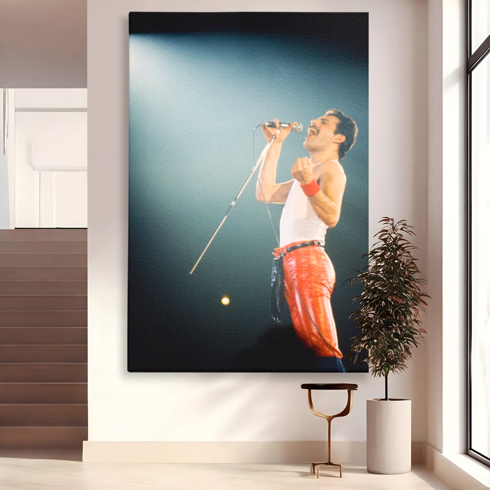 Tablou Canvas Premium LuxCanva® C1076, Freddie Mercury , Cantaret, Legenda, Freddie, Living Room, Office, Relaxare, Culori Vibrante