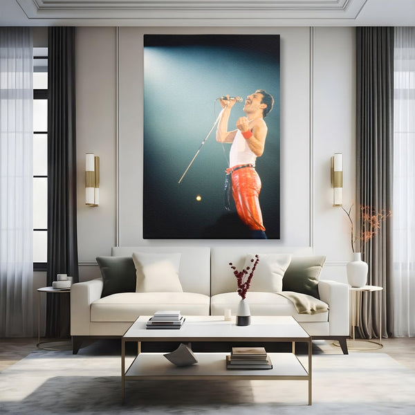 Tablou Canvas Premium LuxCanva® C1076, Freddie Mercury , Cantaret, Legenda, Freddie, Living Room, Office, Relaxare, Culori Vibrante
