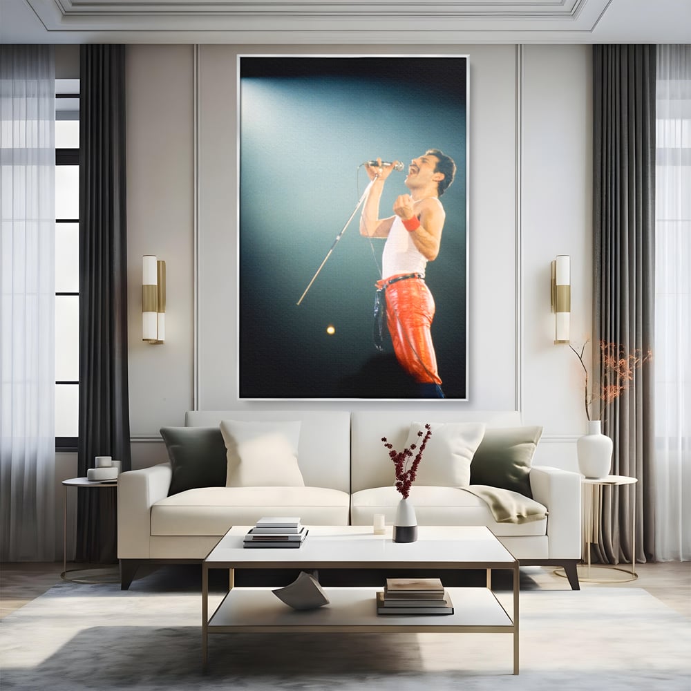 Tablou Canvas Premium LuxCanva® C1076, Freddie Mercury , Cantaret, Legenda, Freddie, Living Room, Office, Relaxare, Culori Vibrante