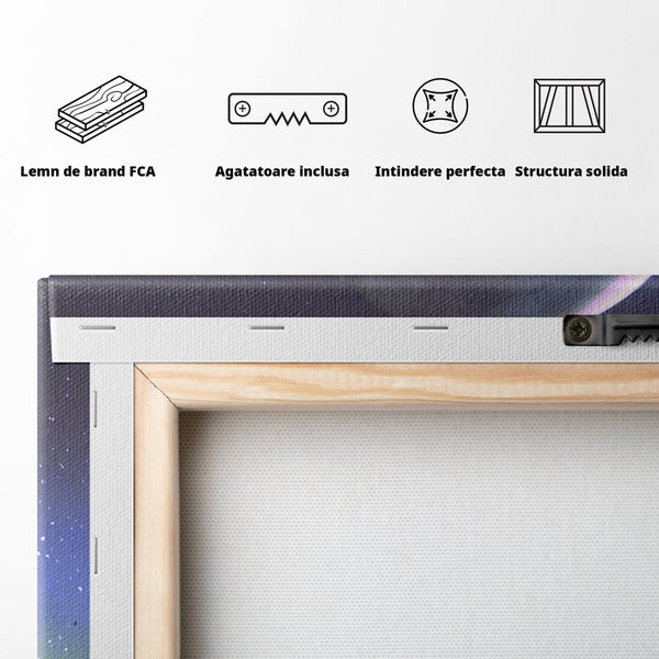 Tablou Canvas Premium LuxCanva® C1078, Stea Stralucitoare Pe Luna , Stea, Luna, Copii, Camera Copilului, Living Room, Relaxare, Culori Vibrante