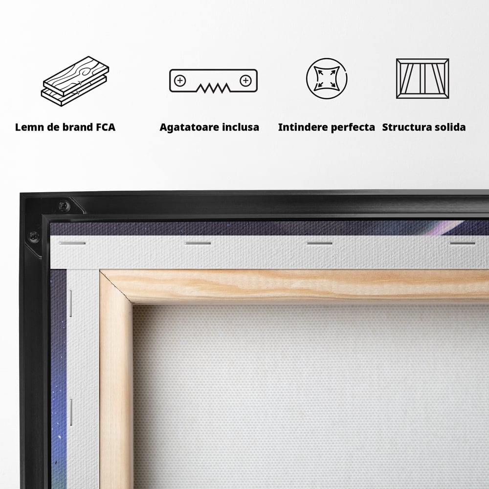 Tablou Canvas Premium LuxCanva® C1078, Stea Stralucitoare Pe Luna , Stea, Luna, Copii, Camera Copilului, Living Room, Relaxare, Culori Vibrante