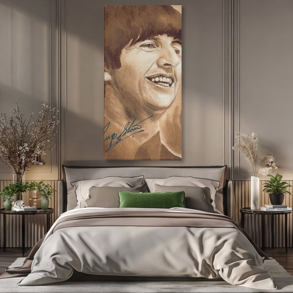 Tablou Canvas Premium LuxCanva® C1079, Beatles Ringo Star , Cantaret, Legenda, Ringo Star, Beatles, Living Room, Office, Relaxare, Culori Vibrante