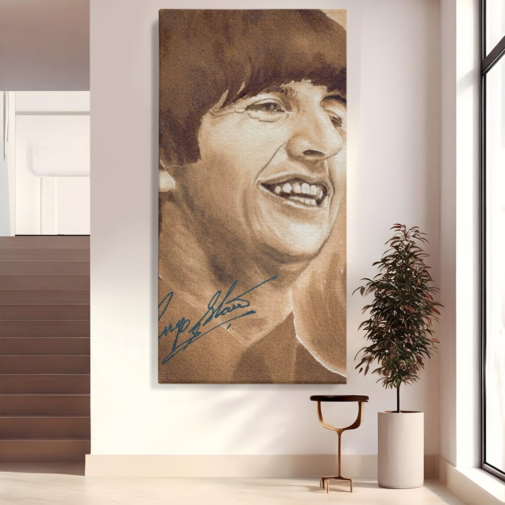 Tablou Canvas Premium LuxCanva® C1079, Beatles Ringo Star , Cantaret, Legenda, Ringo Star, Beatles, Living Room, Office, Relaxare, Culori Vibrante