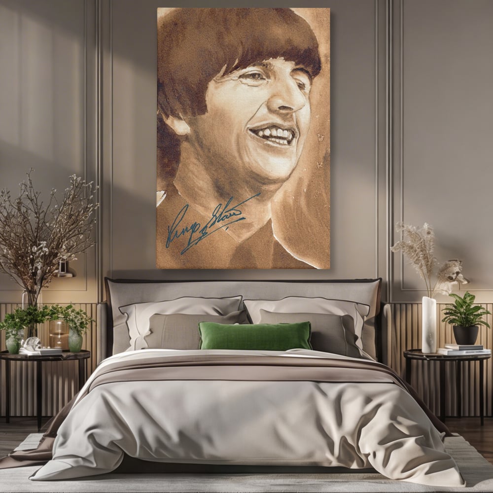 Tablou Canvas Premium LuxCanva® C1079, Beatles Ringo Star , Cantaret, Legenda, Ringo Star, Beatles, Living Room, Office, Relaxare, Culori Vibrante