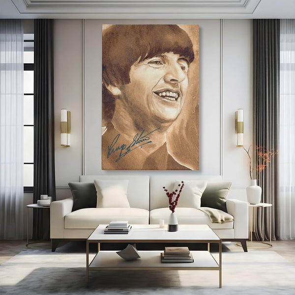 Tablou Canvas Premium LuxCanva® C1079, Beatles Ringo Star , Cantaret, Legenda, Ringo Star, Beatles, Living Room, Office, Relaxare, Culori Vibrante